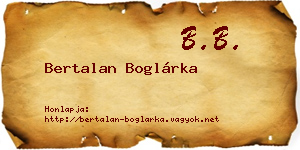 Bertalan Boglárka névjegykártya