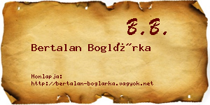 Bertalan Boglárka névjegykártya