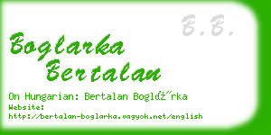 boglarka bertalan business card